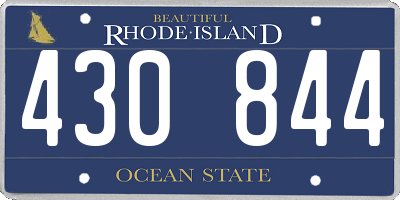 RI license plate 430844