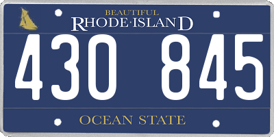RI license plate 430845