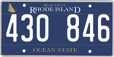 RI license plate 430846