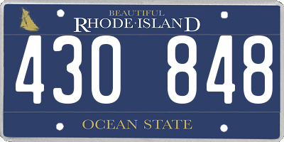 RI license plate 430848