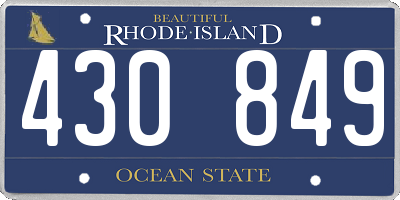 RI license plate 430849
