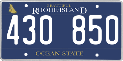 RI license plate 430850