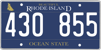 RI license plate 430855
