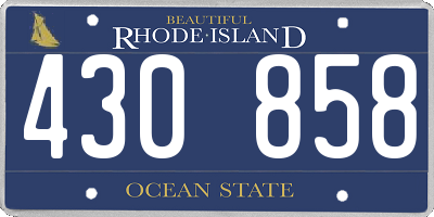RI license plate 430858