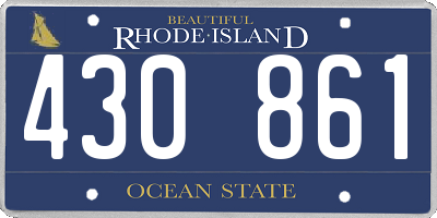 RI license plate 430861