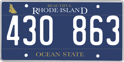 RI license plate 430863