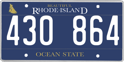 RI license plate 430864