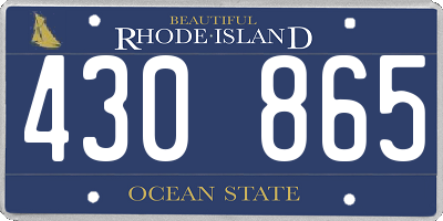 RI license plate 430865