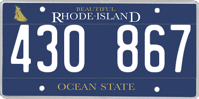 RI license plate 430867