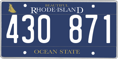 RI license plate 430871