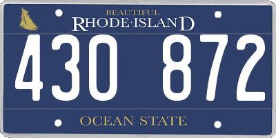 RI license plate 430872
