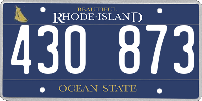 RI license plate 430873