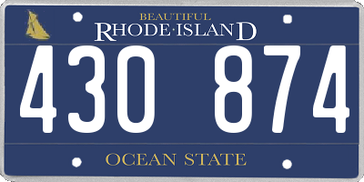 RI license plate 430874