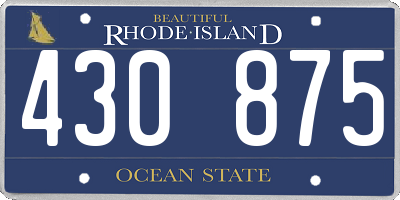 RI license plate 430875