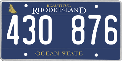RI license plate 430876