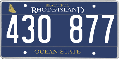 RI license plate 430877