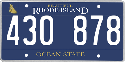 RI license plate 430878