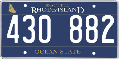 RI license plate 430882