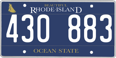 RI license plate 430883