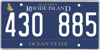 RI license plate 430885
