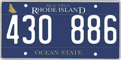 RI license plate 430886