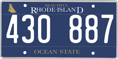 RI license plate 430887