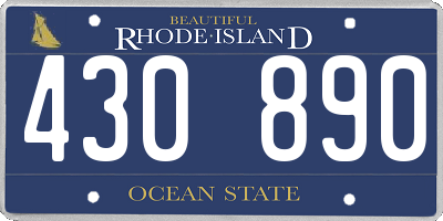 RI license plate 430890