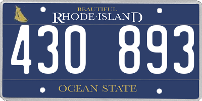 RI license plate 430893