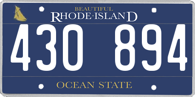RI license plate 430894