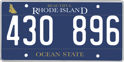 RI license plate 430896