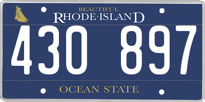 RI license plate 430897