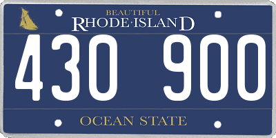 RI license plate 430900
