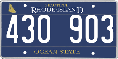 RI license plate 430903