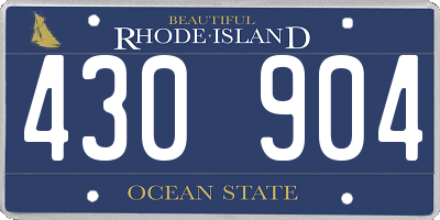 RI license plate 430904