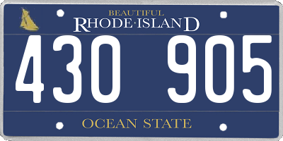 RI license plate 430905