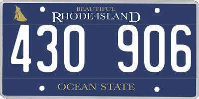 RI license plate 430906