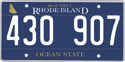 RI license plate 430907