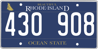 RI license plate 430908