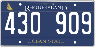 RI license plate 430909