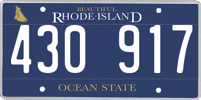 RI license plate 430917