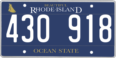 RI license plate 430918