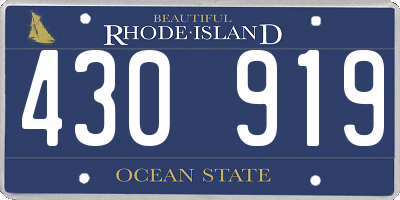 RI license plate 430919