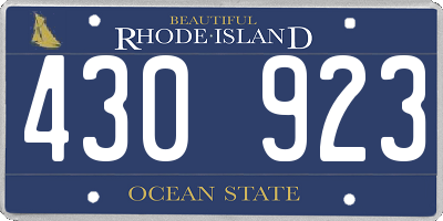 RI license plate 430923