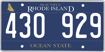 RI license plate 430929