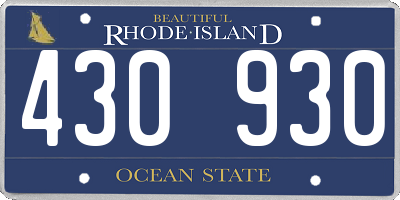 RI license plate 430930