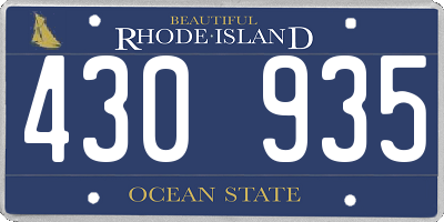 RI license plate 430935