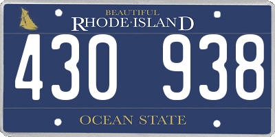 RI license plate 430938