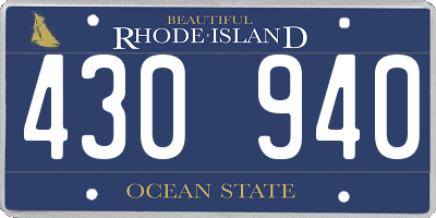 RI license plate 430940