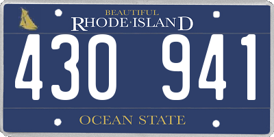 RI license plate 430941