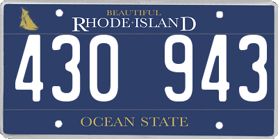 RI license plate 430943